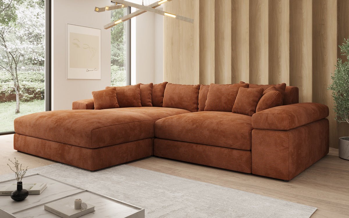 Designer Sofa Bernardo mat breeder Ottomane an Cord