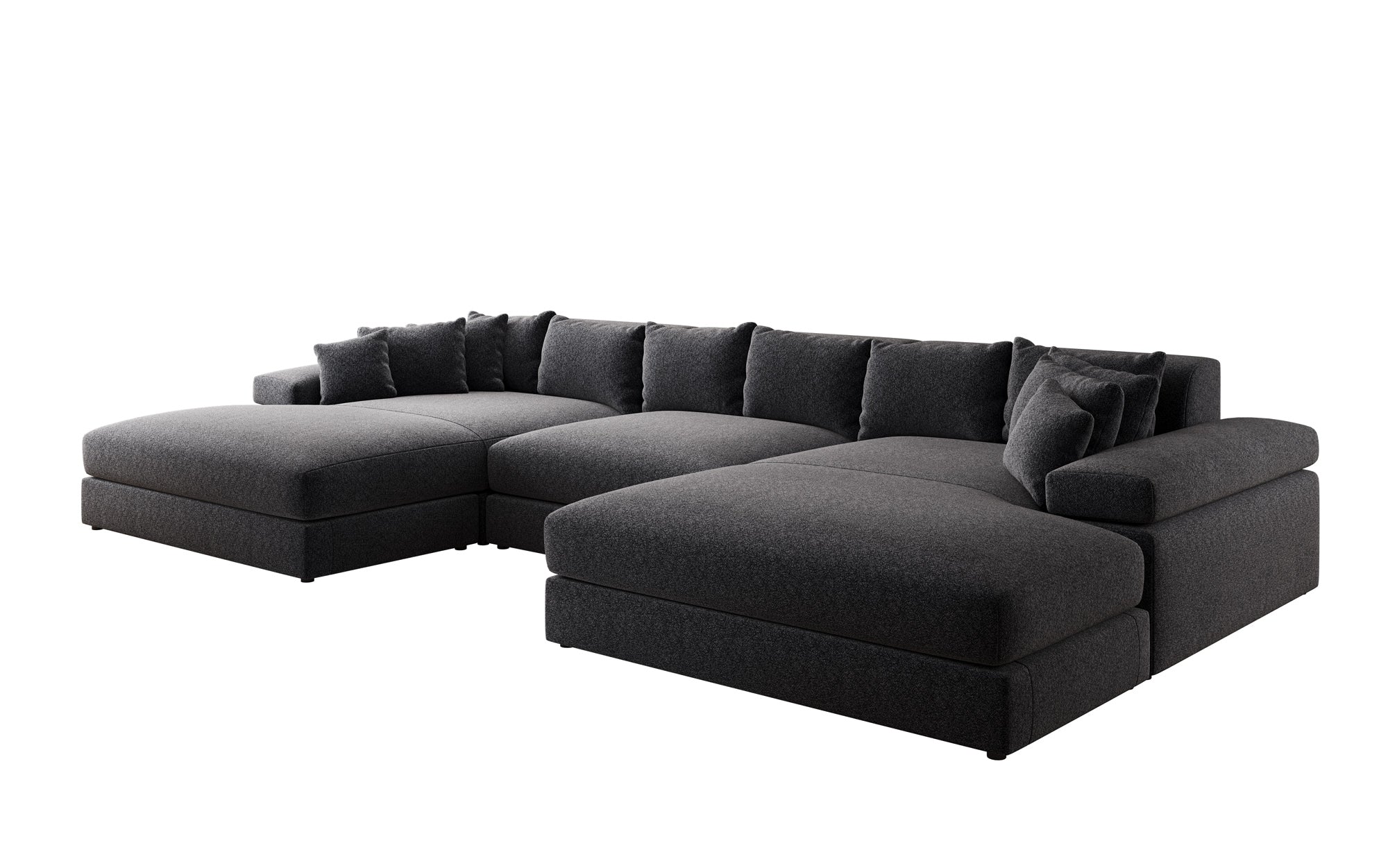 Designer-Sofa Bernardo U mat breeder Ottomane a Strukturstoff