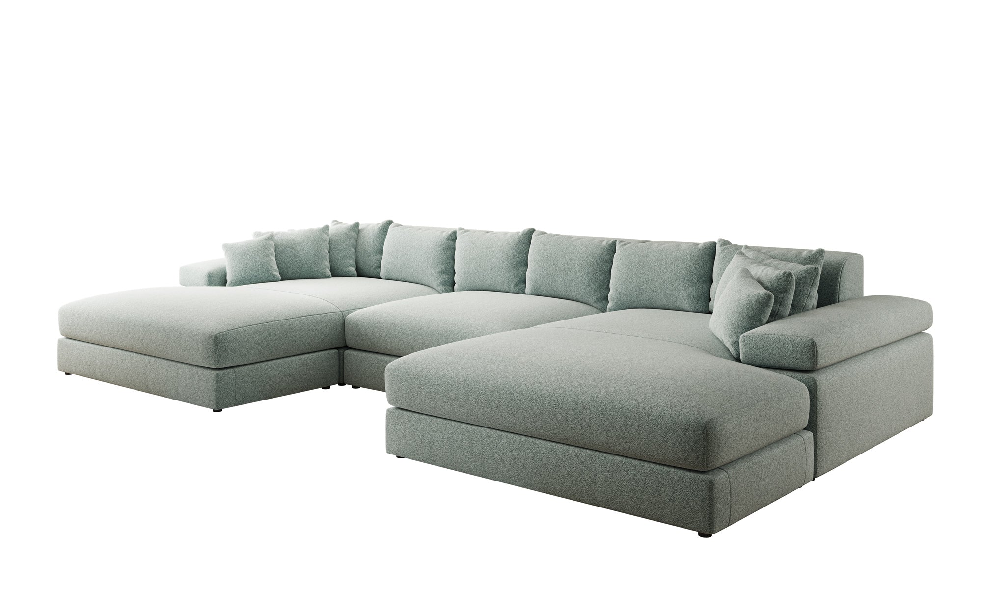 Designer-Sofa Bernardo U mat breeder Ottomane a Strukturstoff