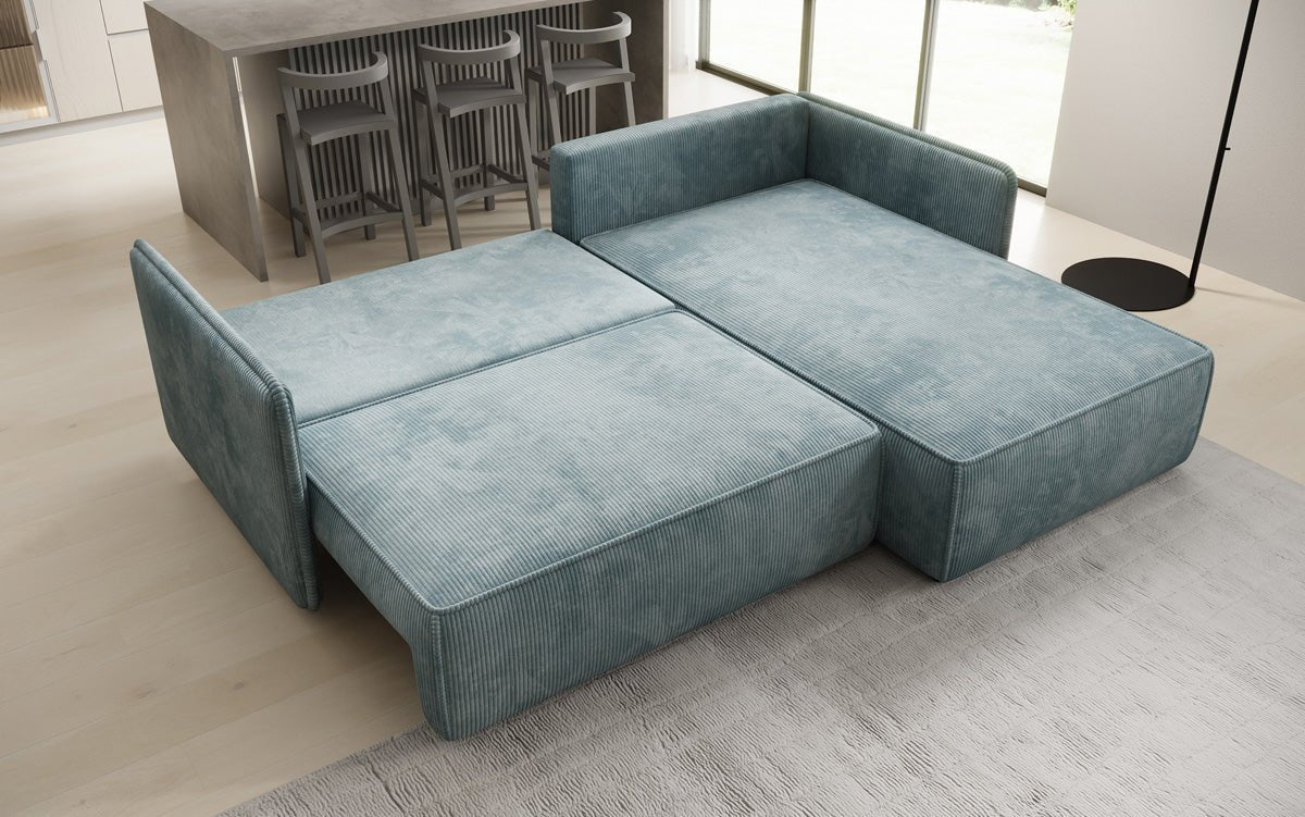 Designer Sofa Marlen mat Schloof- an Zesummeklappfunktioun an Cord