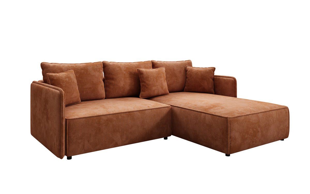 Designer Sofa Marlen mat Schloof- an Zesummeklappfunktioun an Cord