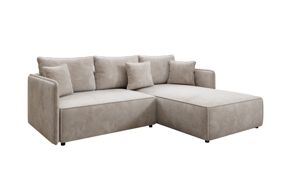 Designer Sofa Marlen mat Schloof- an Zesummeklappfunktioun an Cord