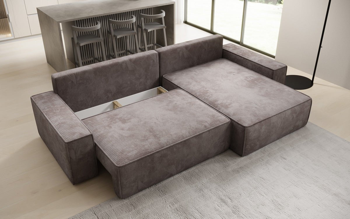 Designer Sofa Lunaro mat Schloof- an Zesummeklappfunktioun a Cord