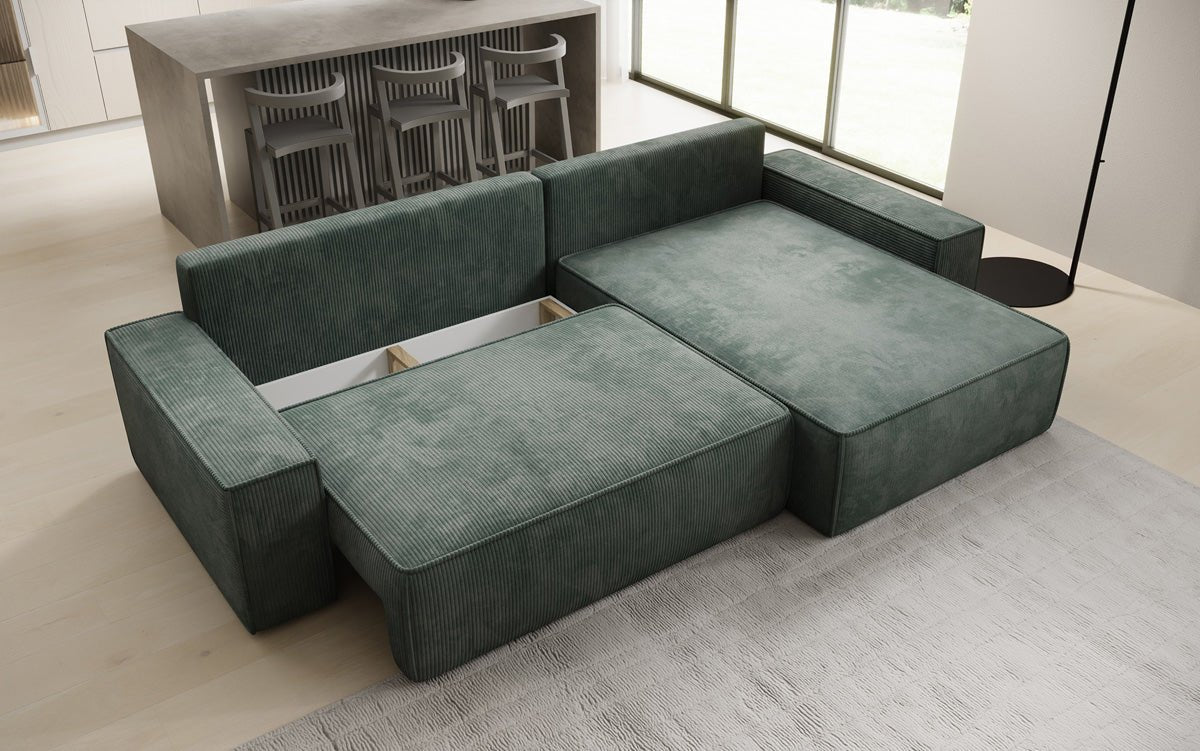 Designer Sofa Lunaro mat Schloof- an Zesummeklappfunktioun a Cord