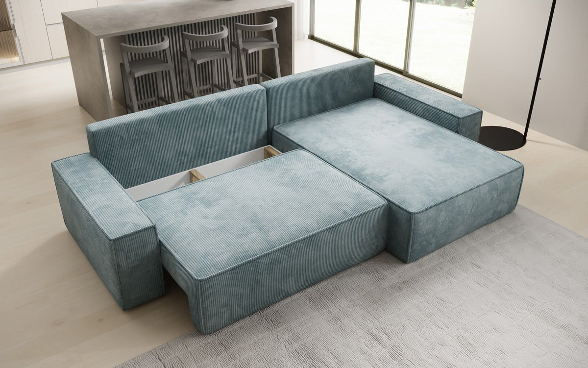 Designer Sofa Lunaro mat Schloof- an Zesummeklappfunktioun a Cord