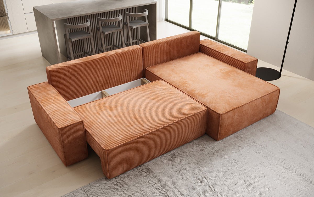 Designer Sofa Lunaro mat Schloof- an Zesummeklappfunktioun a Cord