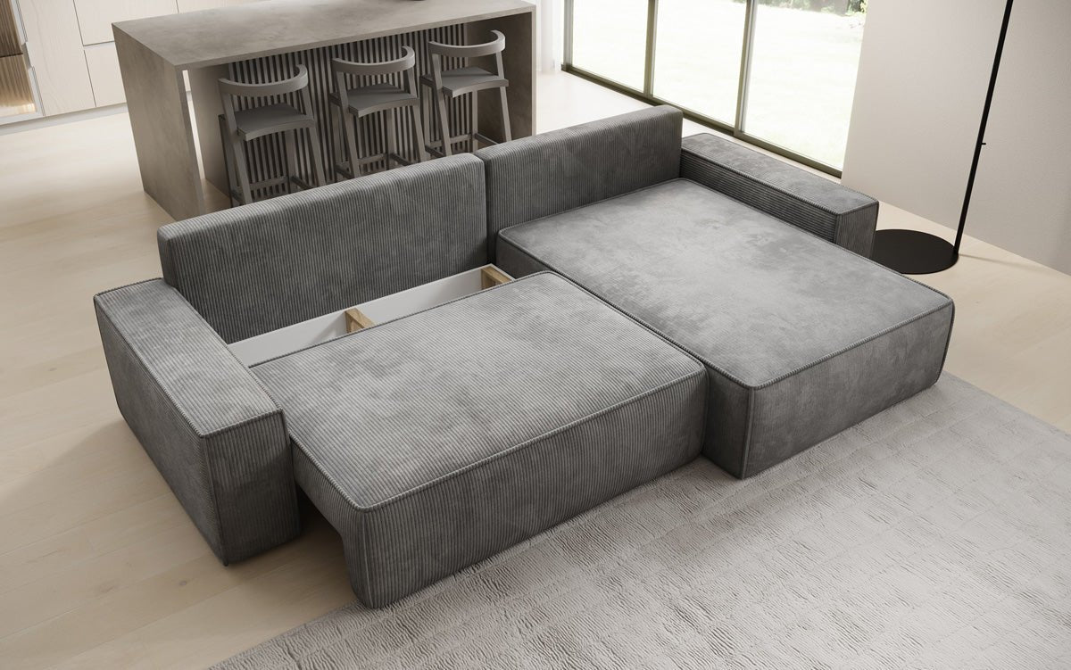 Designer Sofa Lunaro mat Schloof- an Zesummeklappfunktioun a Cord