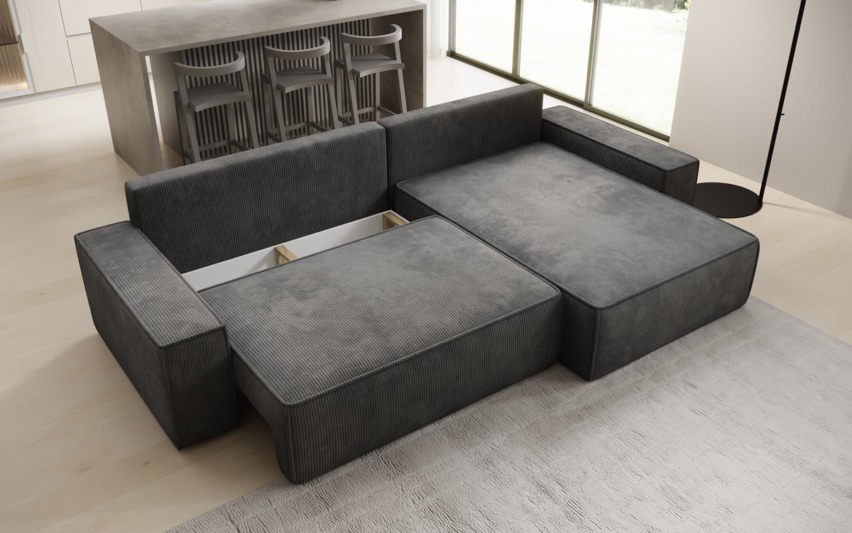 Designer Sofa Lunaro mat Schloof- an Zesummeklappfunktioun a Cord
