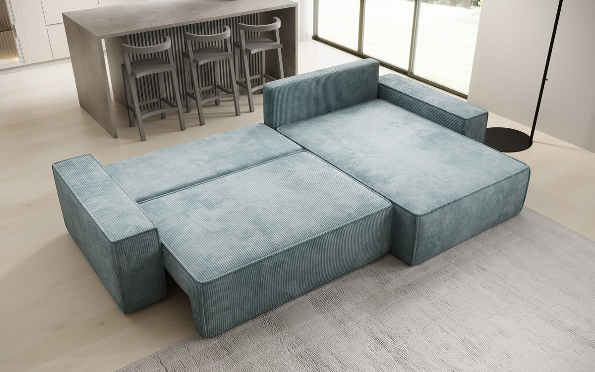 Designer Sofa Lunaro mat Schloof- an Zesummeklappfunktioun a Cord