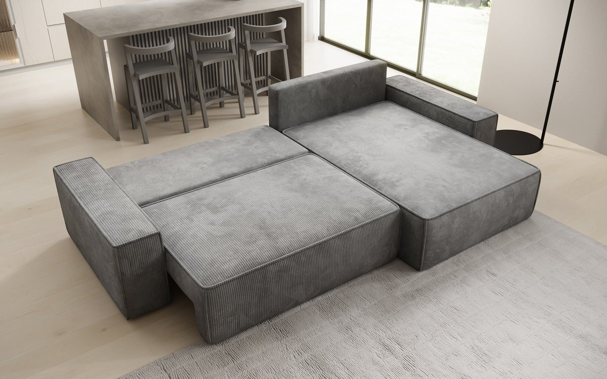 Designer Sofa Lunaro mat Schloof- an Zesummeklappfunktioun a Cord