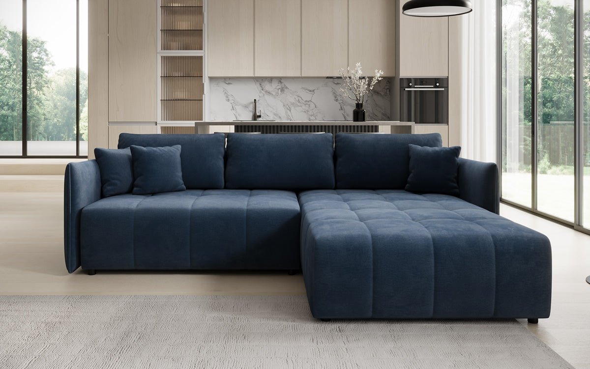 Designer Sofa Velaro L mat Schloof- an Zouschloffunktioun a Samt