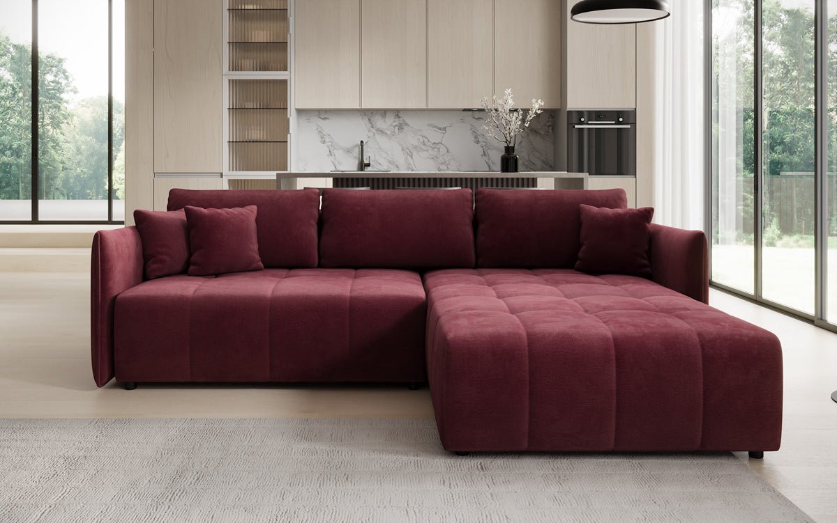 Designer Sofa Velaro L mat Schloof- an Zouschloffunktioun a Samt