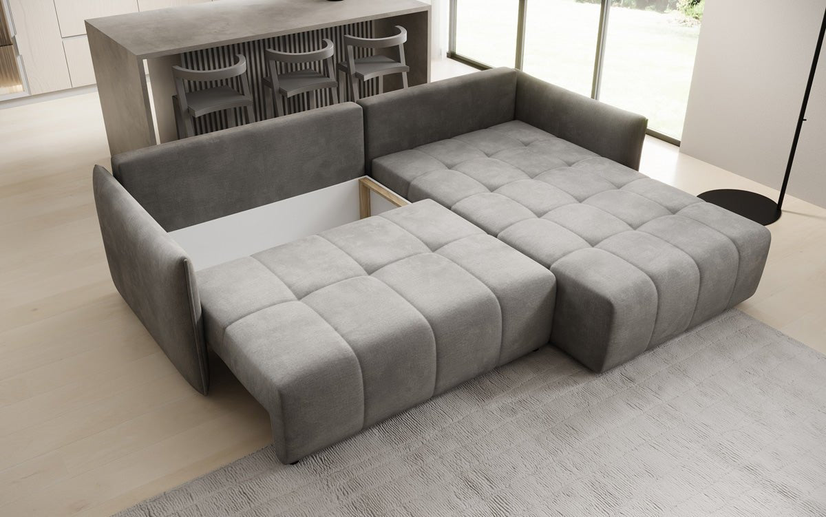 Designer Sofa Velaro L mat Schloof- an Zouschloffunktioun a Samt