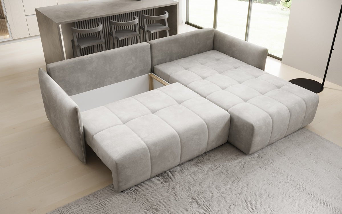 Designer Sofa Velaro L mat Schloof- an Zouschloffunktioun a Samt