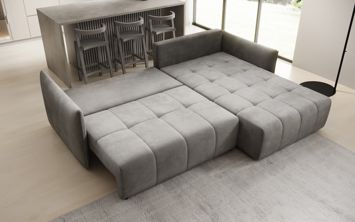 Designer Sofa Velaro L mat Schloof- an Zouschloffunktioun a Samt