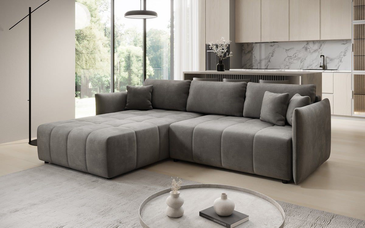 Designer Sofa Velaro L mat Schloof- an Zouschloffunktioun a Samt