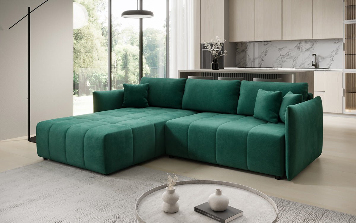Designer Sofa Velaro L mat Schloof- an Zouschloffunktioun a Samt
