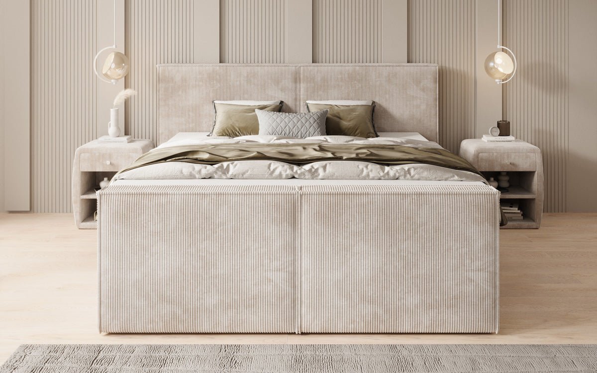 Boxspringbett Ophelia II mit Schubladen in Cord