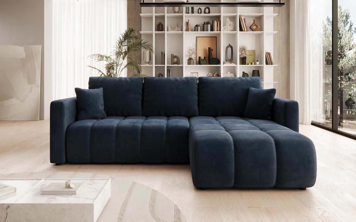Designer Sofa Beatrice L mat Schloof- a Klappfunktioun a Samt