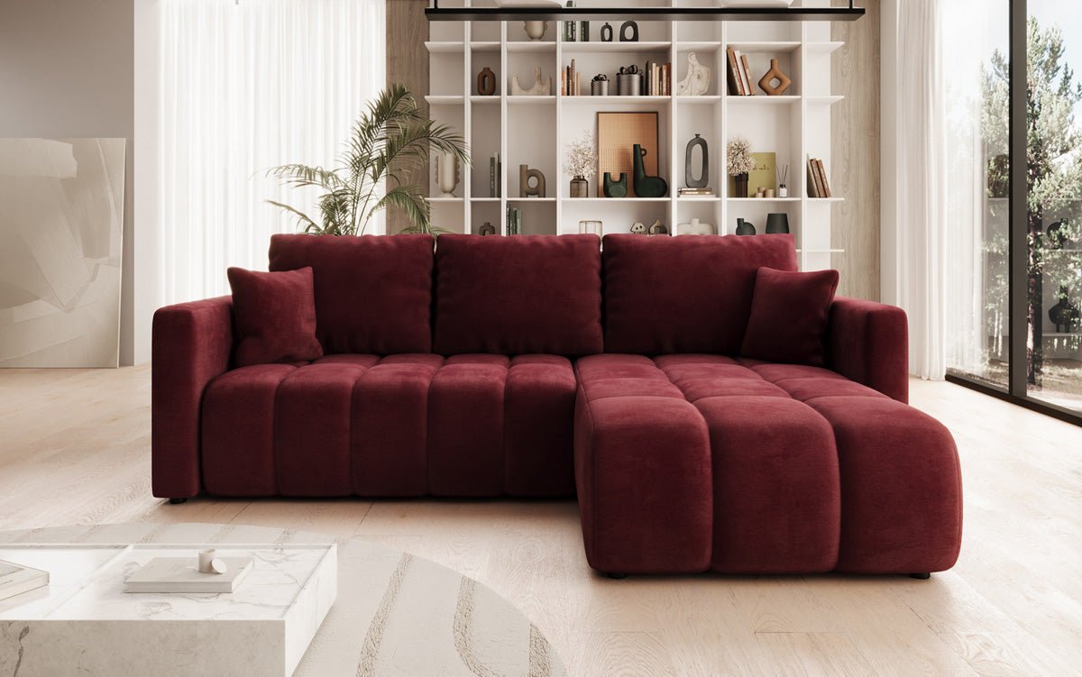 Designer Sofa Beatrice L mat Schloof- a Klappfunktioun a Samt