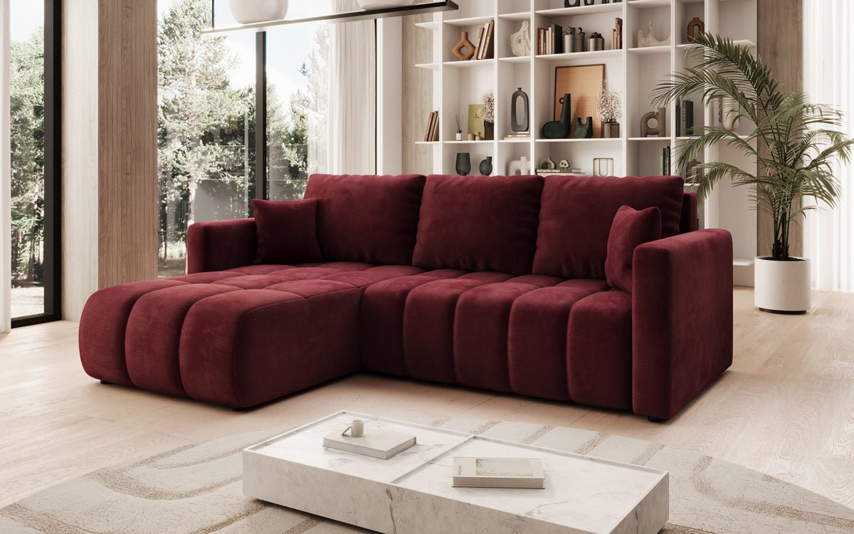 Designer Sofa Beatrice L mat Schloof- a Klappfunktioun a Samt
