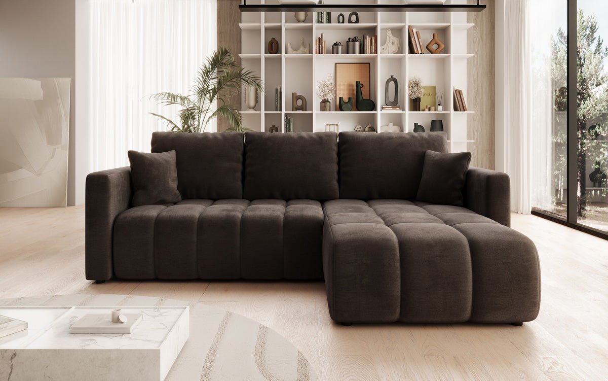 Designer Sofa Beatrice L mat Schloof- a Klappfunktioun a Samt
