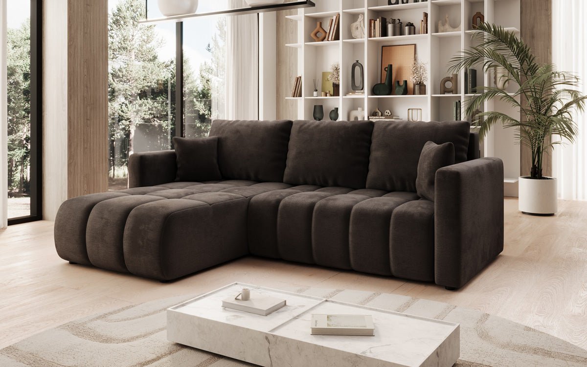 Designer Sofa Beatrice L mat Schloof- a Klappfunktioun a Samt