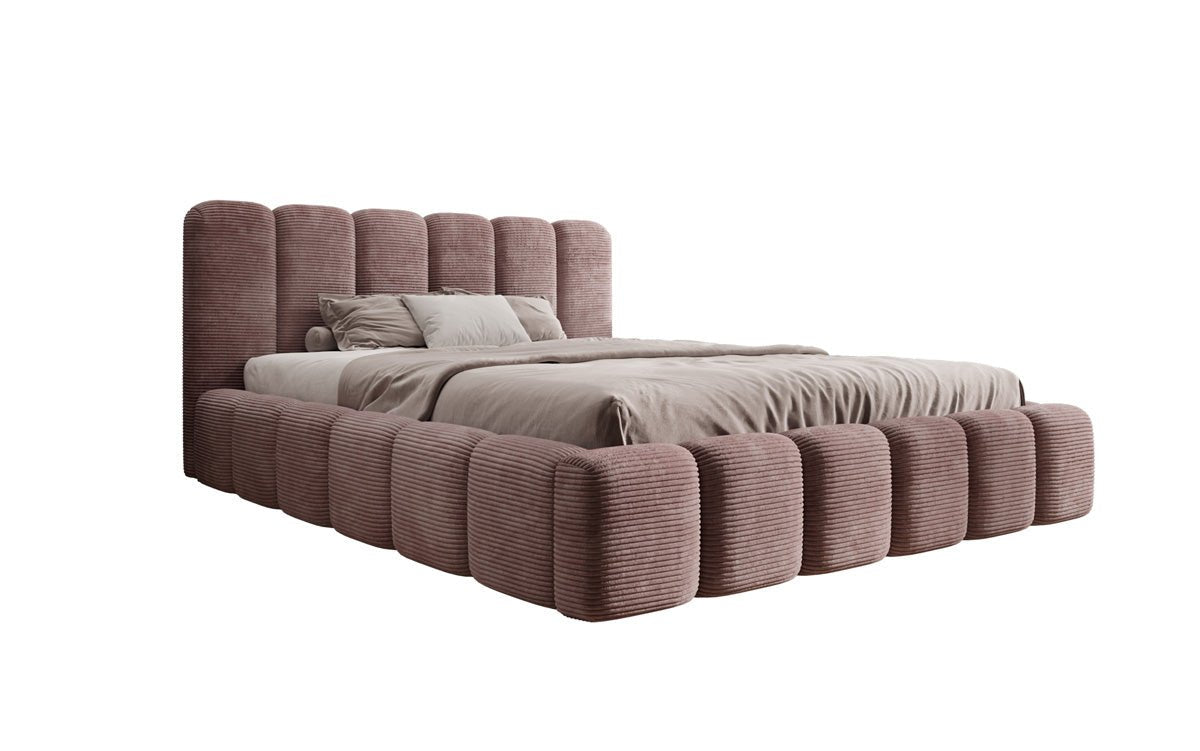 Designert Polsterbett Tevara a Cord mat Stauplaz