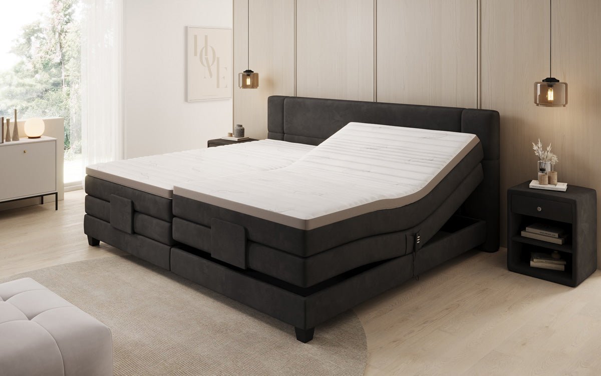 Famillje Boxspringbett Noela 220/240x200 elektresch justéierbar a Samt