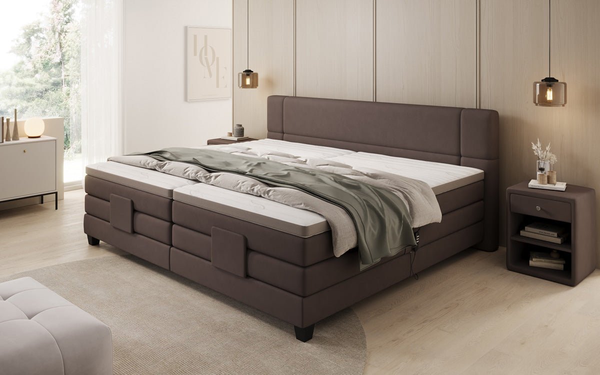 Familien Boxspringbett Noela 220/240x200 elektrisch verstellbar in Stoff