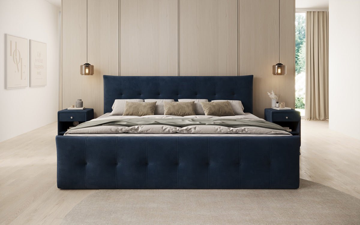 Famillje Boxspringbett Valenza – 220/240x200 mat Späicherplaz a Samt