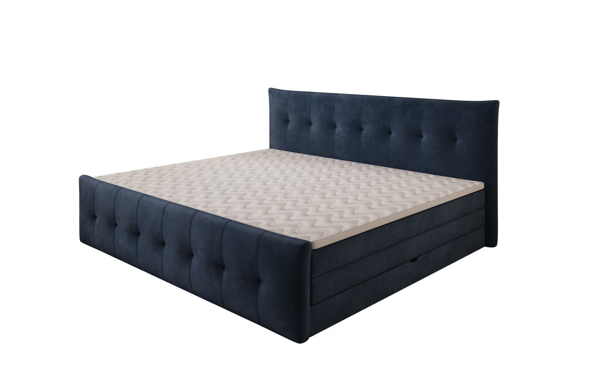 Famillje Boxspringbett Valenza – 220/240x200 mat Späicherplaz a Samt