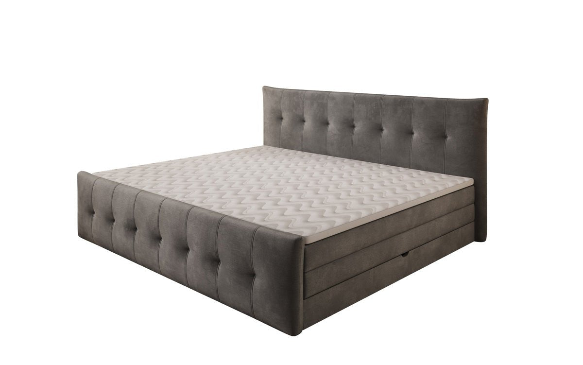 Famillje Boxspringbett Valenza – 220/240x200 mat Späicherplaz a Samt