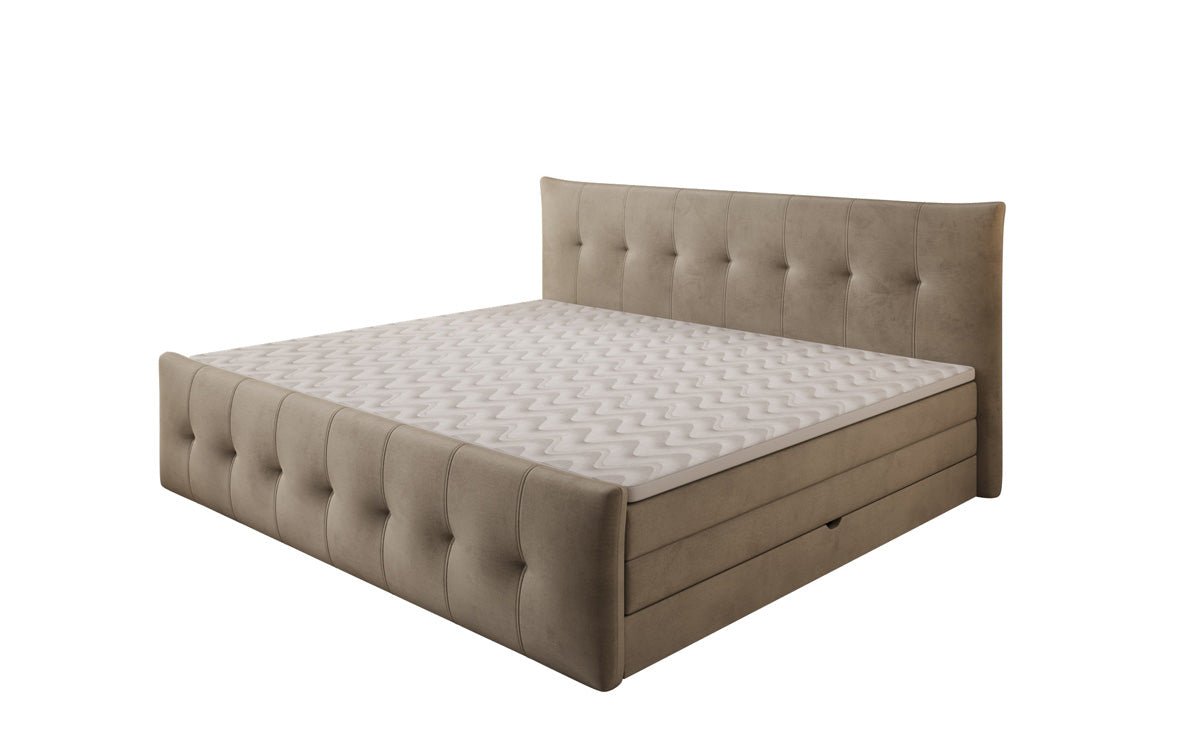 Famillje Boxspringbett Valenza – 220/240x200 mat Späicherplaz a Samt