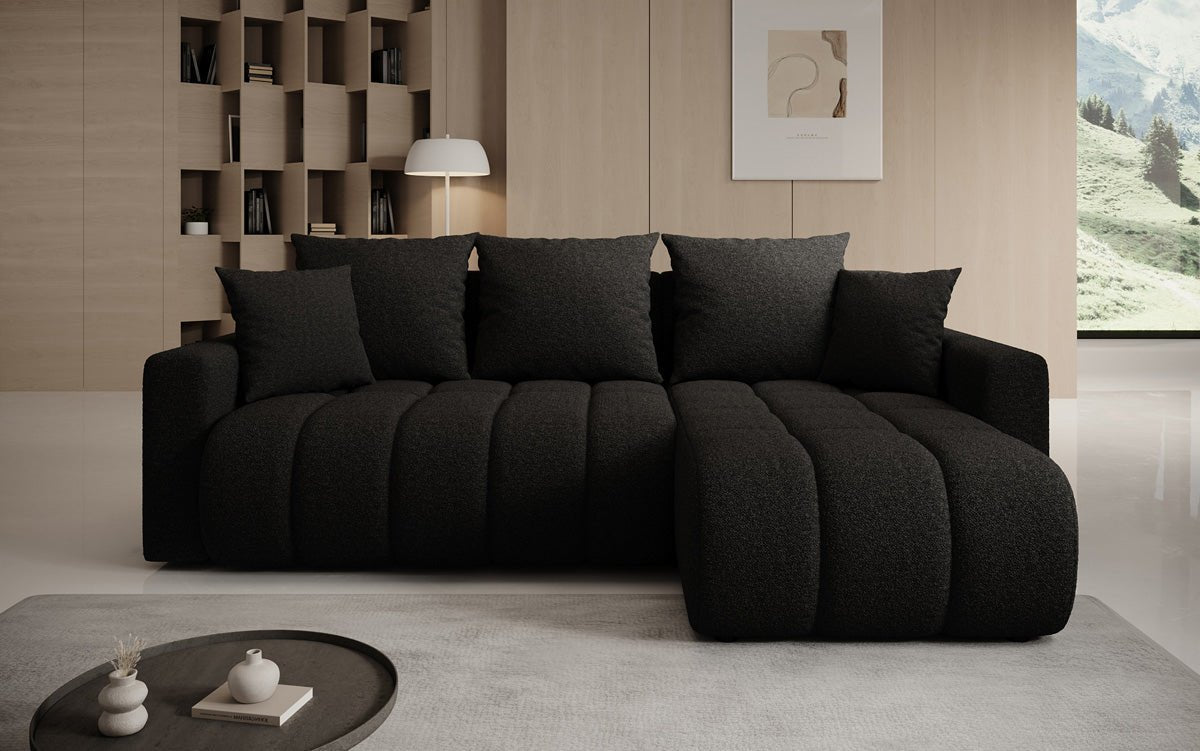 Designer Sofa Giulio L mit Schlaf- und Klappfunktion in Bouclé