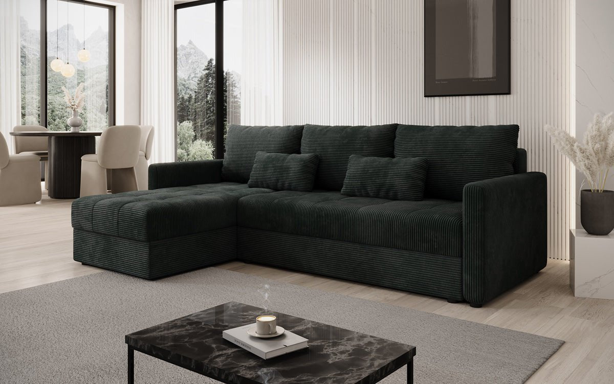 Designersofas Roma aus Cord mat Schloof- a Klappfunktioun