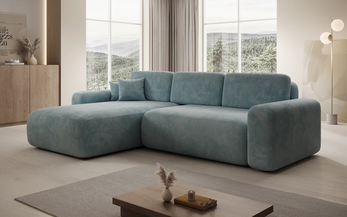 Designer-Sofa Lola mat Schlof- a Klappfunktioun a Cord
