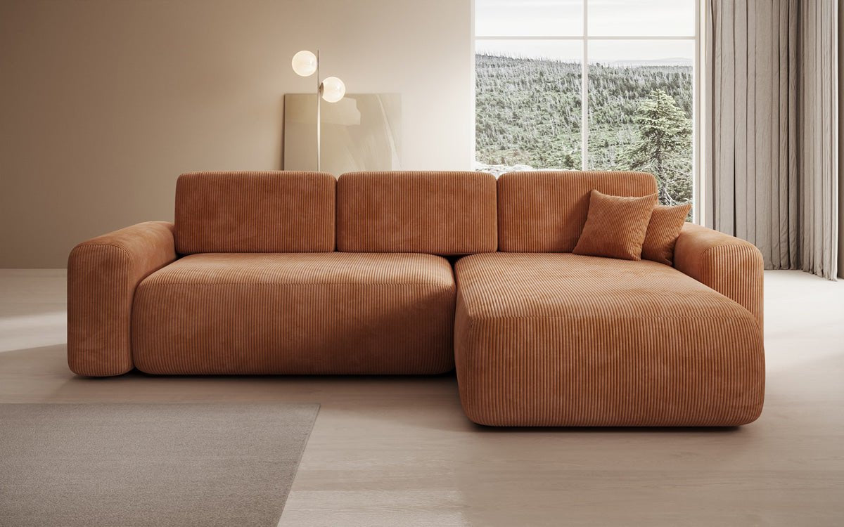 Designer-Sofa Lola mat Schlof- a Klappfunktioun a Cord