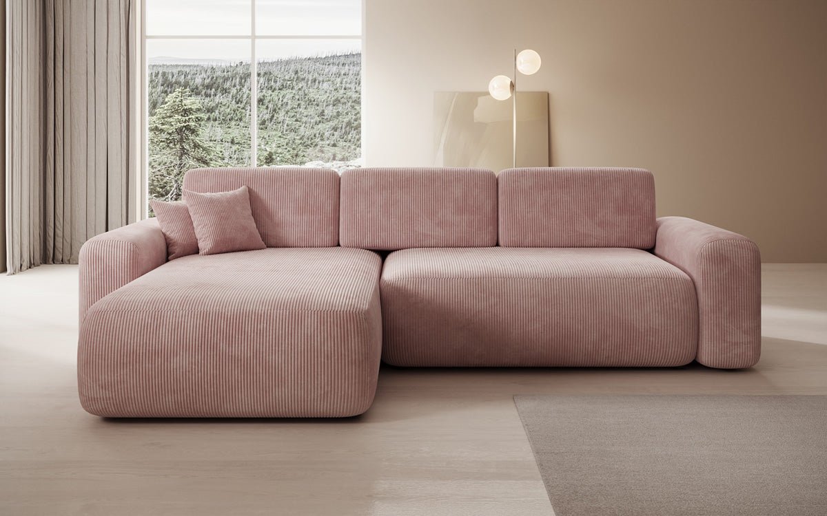 Designer-Sofa Lola mat Schlof- a Klappfunktioun a Cord