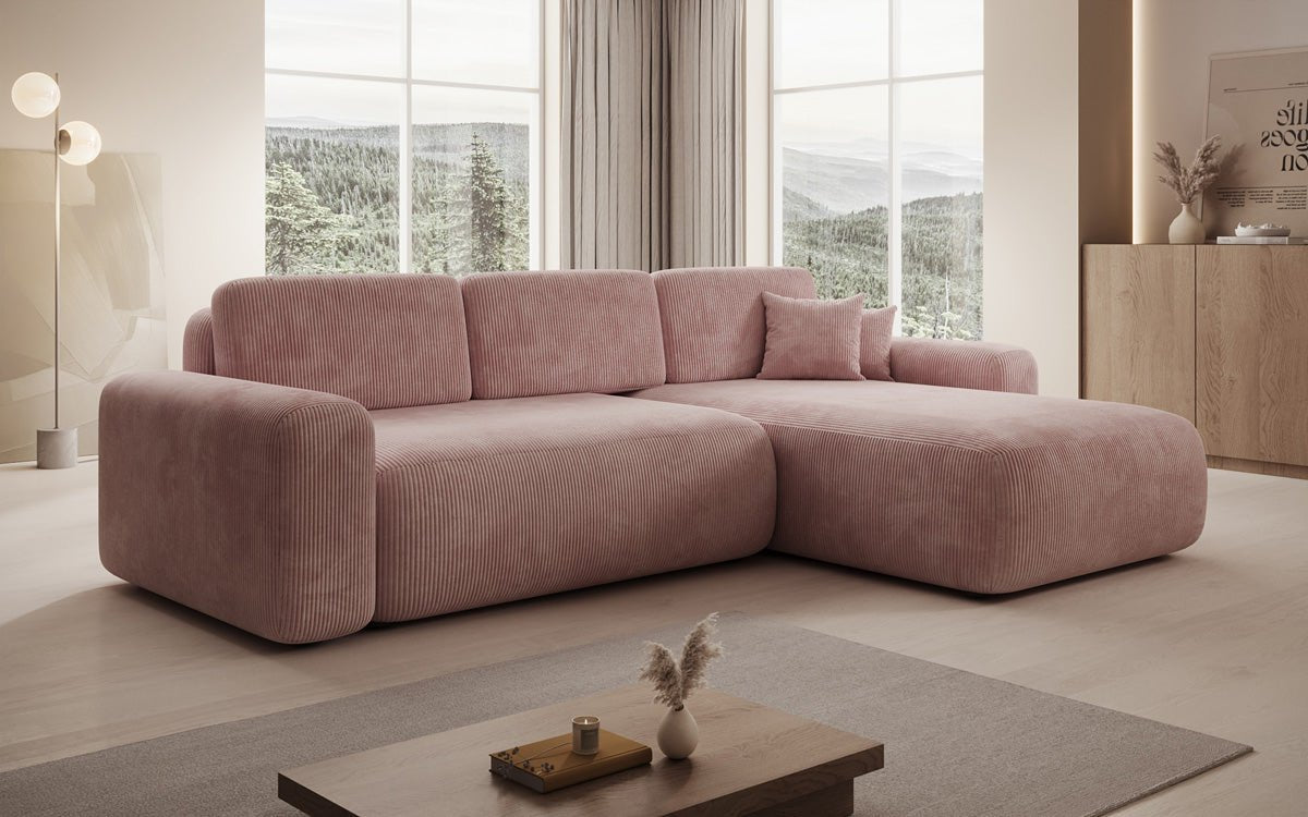 Designer-Sofa Lola mat Schlof- a Klappfunktioun a Cord