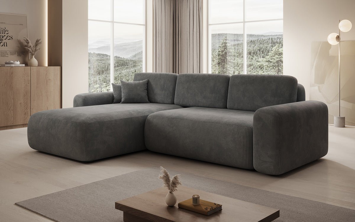 Designer-Sofa Lola mat Schlof- a Klappfunktioun a Cord