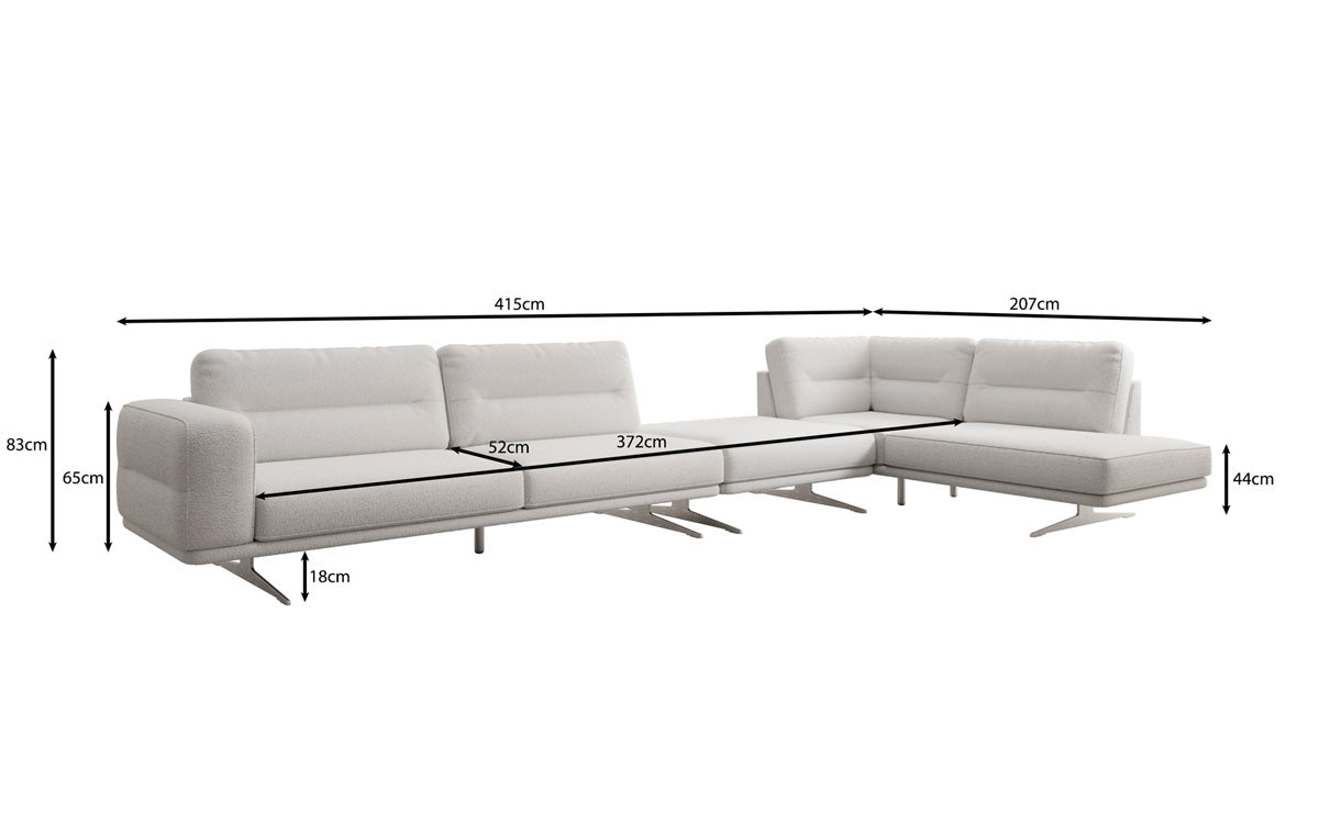 Designer-Sofa Torino L Maxi aus Bouclé