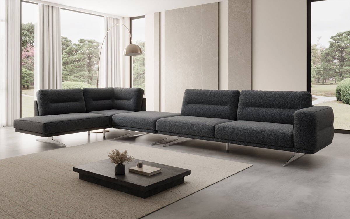 Designer-Sofa Torino L Maxi aus Bouclé