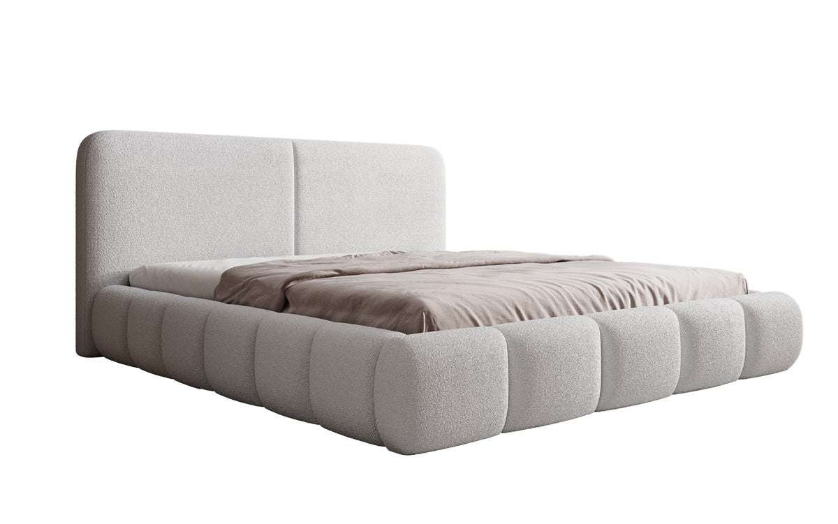 Designer-Polsterbett Lolita a Bouclé mat Stauraum