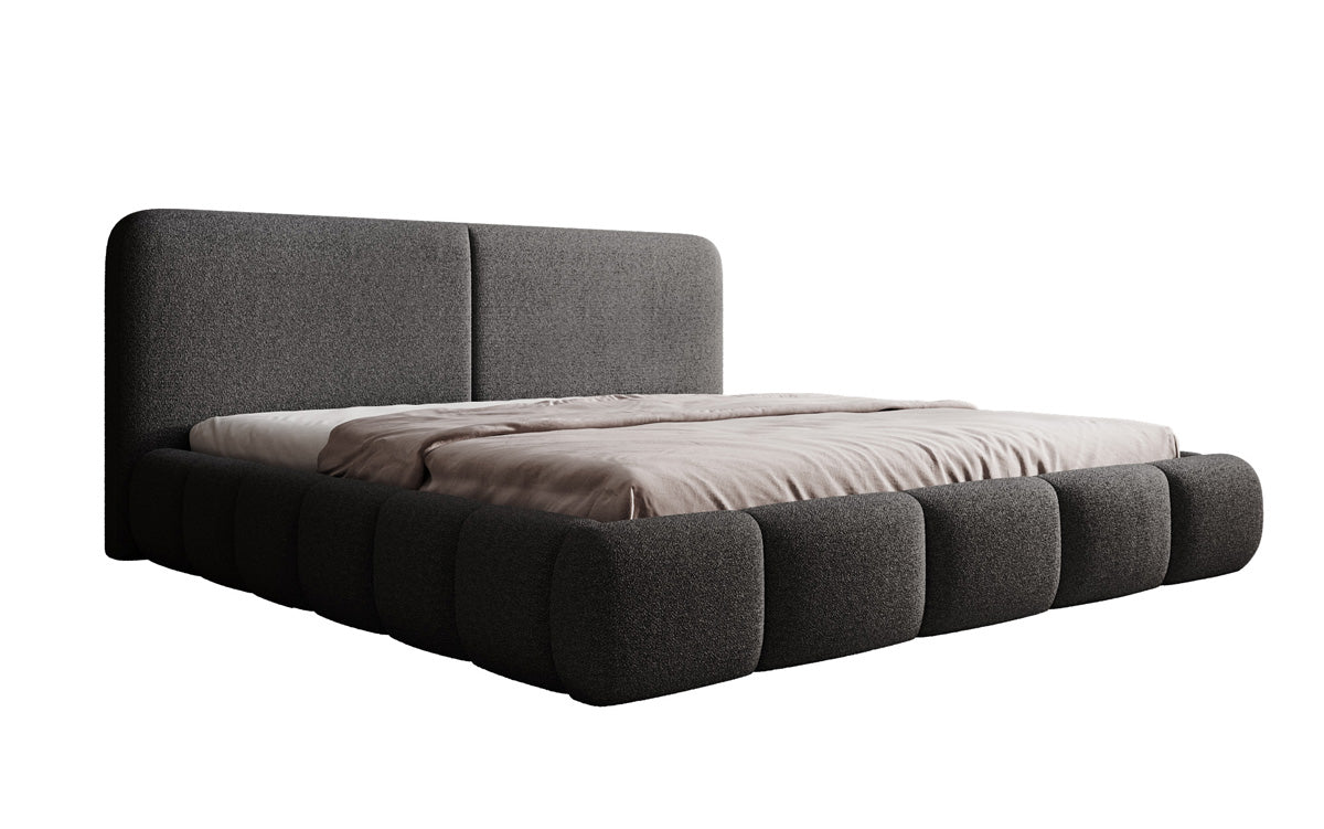 Designer-Polsterbett Lolita a Bouclé mat Stauraum