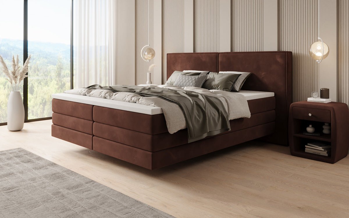 Boxspringbett Ophelia mit Schwebeoptik in Samt