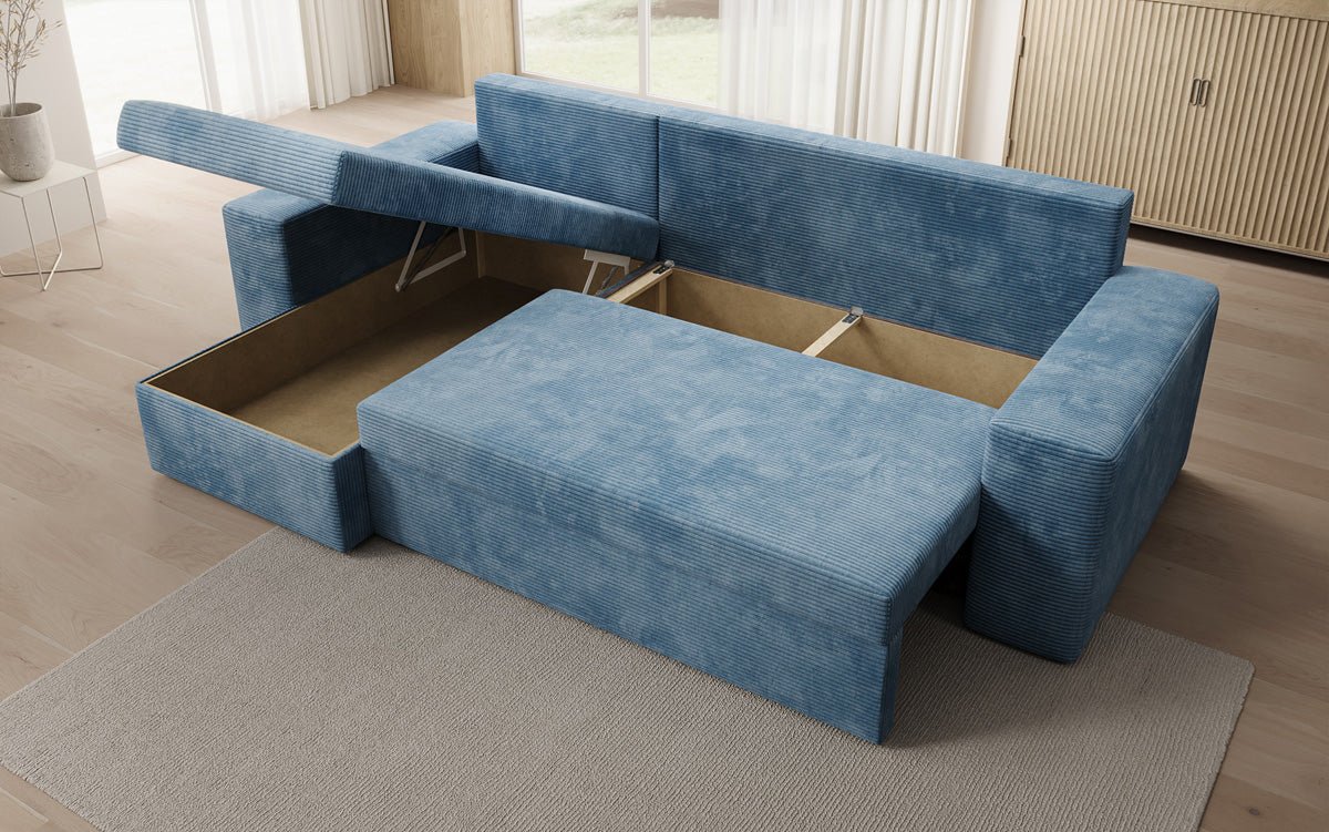 Designer Sofa Denver Cord mat Schloof- a Klapfunktioun