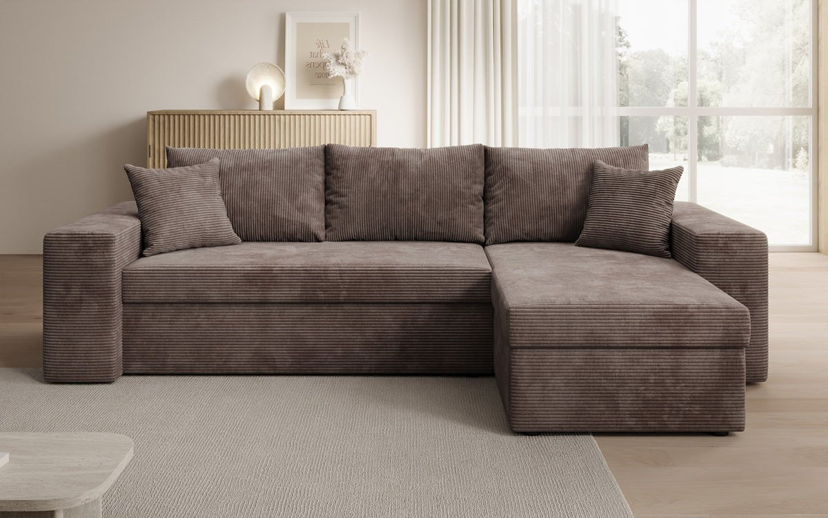 Designer Sofa Denver Cord mat Schloof- a Klapfunktioun