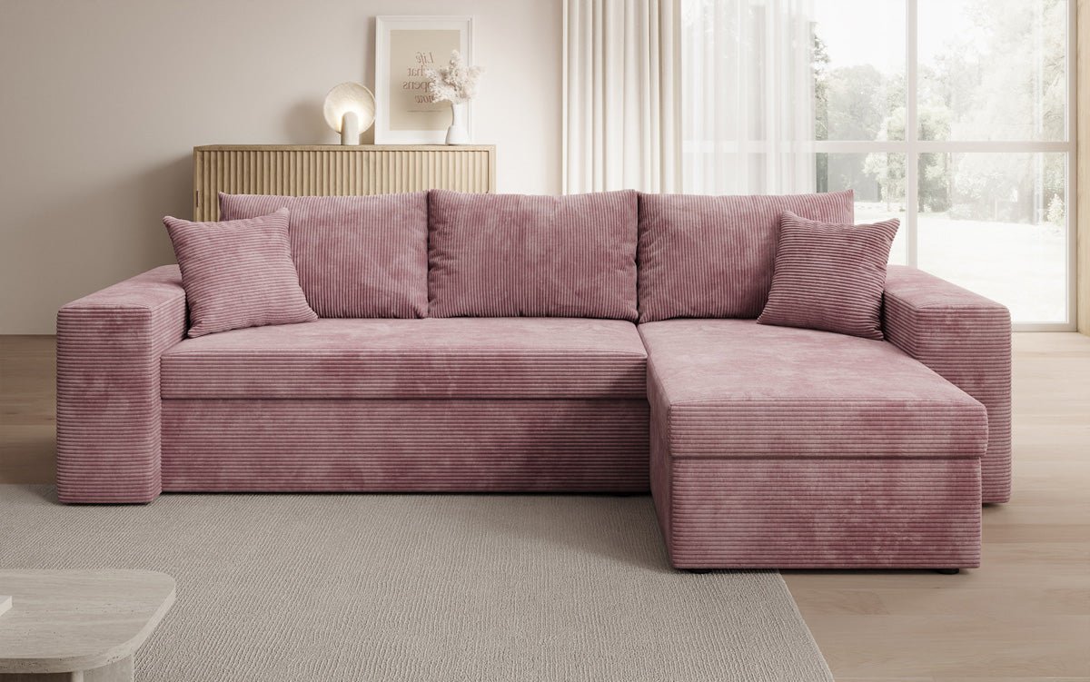 Designer Sofa Denver Cord mat Schloof- a Klapfunktioun