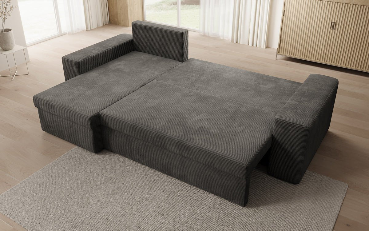 Designer Sofa Denver Cord mat Schloof- a Klapfunktioun